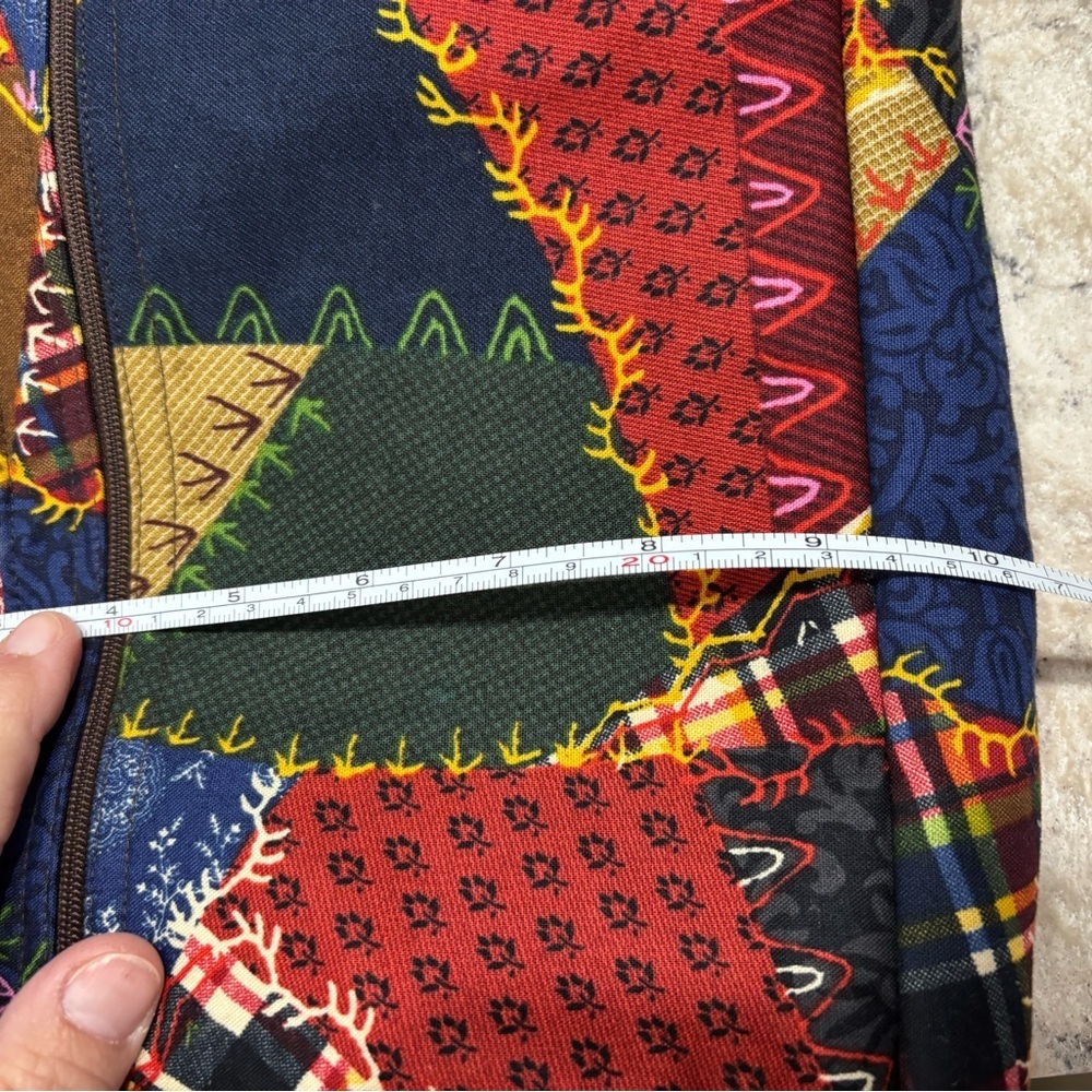 Boho Patchwork Material Shoulder Bag in Multi-Color Handmade - Picture 8 of 9